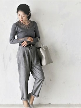 「FRENCH PAVE」｜CAWAIIスタッフさん（レディース・155cm）の秋コーディネート