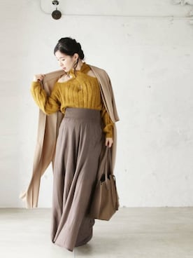 「FRENCH PAVE」｜CAWAIIスタッフさん（レディース・155cm）の秋コーディネート