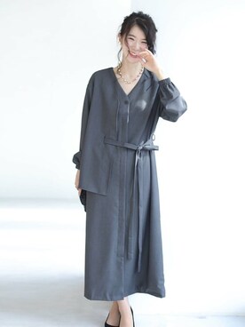 「cawaii（カワイイ）のアイテム（ワンピース）」を使った、CAWAIIスタッフさん（レディース・155cm）の秋コーディネート