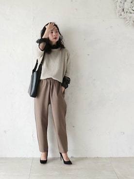 「FRENCH PAVE」｜CAWAIIスタッフさん（レディース・155cm）の秋コーディネート
