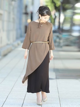 「FRENCH PAVE」｜CAWAIIスタッフさん（レディース・155cm）の秋コーディネート