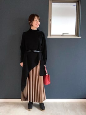 「FRENCH PAVE」｜CAWAIIスタッフさん（レディース・159cm）の冬コーディネート