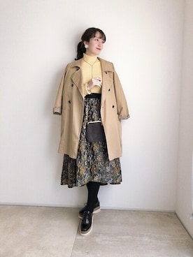 「FRENCH PAVE」｜CAWAIIスタッフさん（レディース・155cm）の冬コーディネート