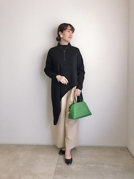 「FRENCH PAVE」｜CAWAIIスタッフさん（レディース・155cm）の冬コーディネート