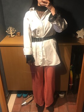 「POLO RALPH LAUREN（ポロ ラルフ ローレン）のアイテム（トップス、ホワイト系）」を使った、𝓢さん（レディース・168cm）の春コーディネート