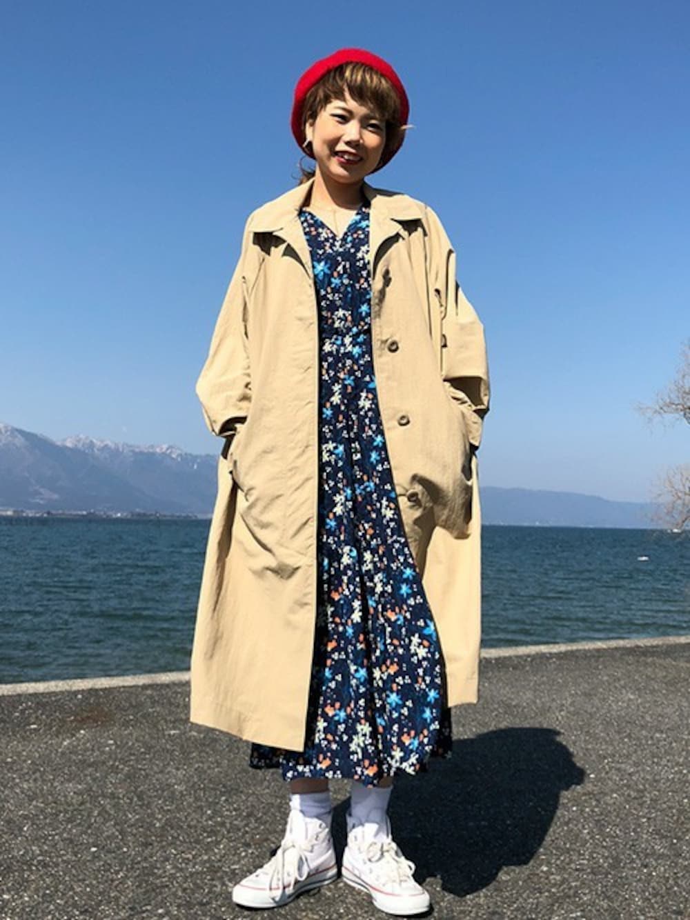 Adrianna Papell☆上品フローラル柄ミディーワンピース mideal（マイディール）の「original floral onepiece