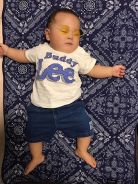「BUDDY Lee（バディーリー）のアイテム（トップス）」を使った、Yさん（キッズ・80cm）の夏コーディネート