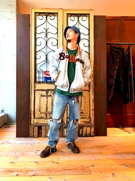 「DIESEL（ディーゼル）のアイテム（スタジャン）」を使った、takutoさん（メンズ・169cm）の夏コーディネート