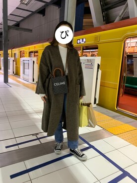 「NANO universe（ナノユニバース）のアイテム（チェスターコート）」を使った、ぴさん（レディース・163cm）の秋コーディネート