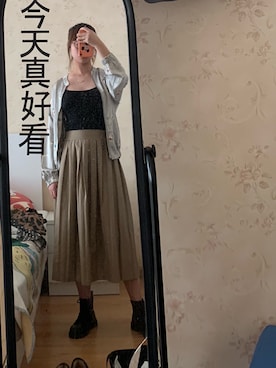 「アイテム（テーラードジャケット、シルバー系）」を使った、花家飘飘丸ooooさん（レディース・163cm）の夏コーディネート