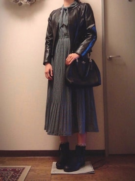 「レトロ」｜「アイテム（ノーカラージャケット）」を使った、Ruthさん（レディース・163cm）の春コーディネート