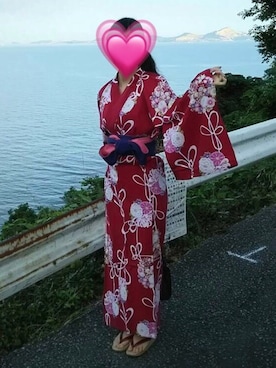 「海」｜「アイテム（浴衣）」を使った、Ruthさん（レディース・163cm）の夏コーディネート