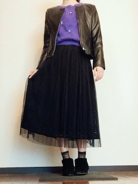 「ハロウィン」｜「アイテム（ブーティ）」を使った、Ruthさん（レディース・163cm）の秋コーディネート