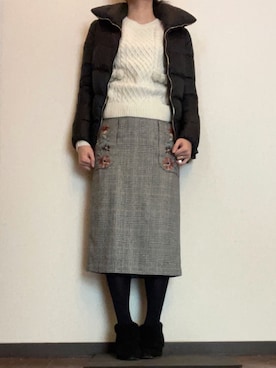 「しまむら（シマムラ）のアイテム（ブーティ）」を使った、Ruthさん（レディース・163cm）の冬コーディネート