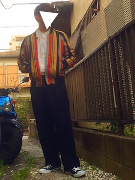 「UNIQLO（ユニクロ）のエクストラファインコットンブロードスタンドカラーシャツ（長袖）（シャツ/ブラウス、ホワイト系）」を使った、ひかにんじんさん（メンズ・168cm）の春コーディネート