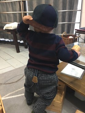 「記念撮影」｜ぽこさん（キッズ・70cm）の秋コーディネート
