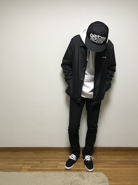「LACOSTE」｜「アイテム（その他アウター）」を使った、かつゆきさん（メンズ・172cm）の春コーディネート