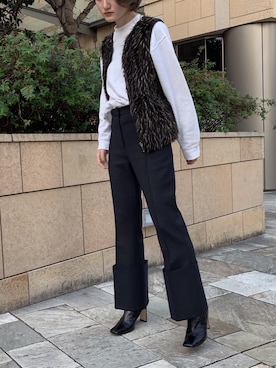 「rokh（ロク）のアイテム（パンツ）」を使った、gassyさん（レディース・165cm）の秋コーディネート