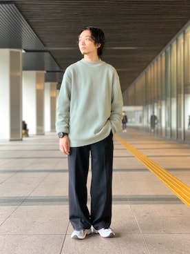 「CLANE（クラネ）のアイテム（パンツ）」を使った、UR_SkmK.さん（メンズ・167cm）の冬コーディネート