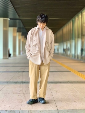 「ABU GARCIA（アブ・ガルシア）のアイテム（シャツ/ブラウス）」を使った、UR_SkmK.さん（メンズ・167cm）の春コーディネート