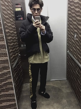 「ストリート服が好き」｜「アイテム（ダウンジャケット/コート）」を使った、sizeさん（メンズ・165cm）の秋コーディネート