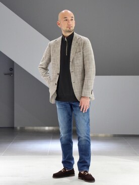 「EN ROUTE（アンルート）のアイテム（ニット/セーター）」を使った、白田 智章さん（メンズ・175cm）の春コーディネート