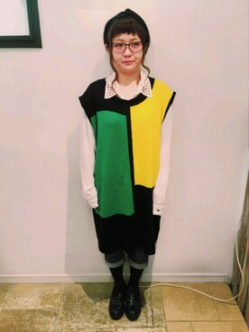 「FOREVER 21（フォーエバー トゥエンティーワン）のアイテム（シャツ/ブラウス、ホワイト系）」を使った、えびさん（レディース）の春コーディネート