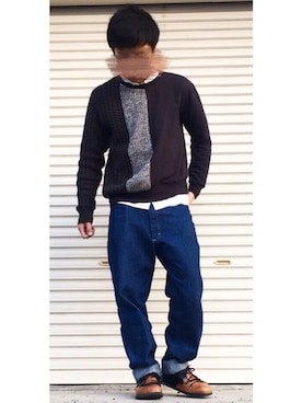 「HEAD PORTER PLUS（ヘッドポータープラス）のアイテム」を使った、✔︎かっちゃんさん（メンズ・170cm）の冬コーディネート