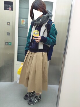 「And A（アンドエー）のアイテム（ブルゾン）」を使った、yuaさん（レディース・165cm）の冬コーディネート