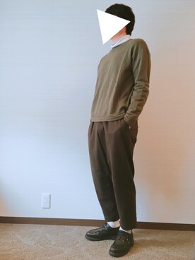 「パラブーツ」｜「アイテム（スウェット）」を使った、yuaさん（メンズ・167cm）の冬コーディネート