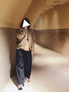 「かぐれ」｜「アイテム（MA-1）」を使った、yuaさん（レディース・165cm）の冬コーディネート