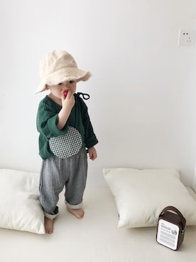 「棉麻」｜花妹美美美さん（キッズ・90cm）の春コーディネート