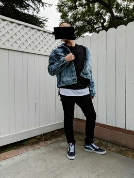 「TOPMAN（トップマン）のアイテム（デニムパンツ）」を使った、Origamiさん（メンズ・173cm）の春コーディネート