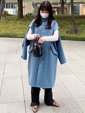 「MAISON SPECIAL（メゾンスペシャル）のアイテム（モッズコート）」を使った、hitomiさん（レディース・161cm）の秋コーディネート