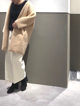 「ボア」｜「アイテム（ブーティ）」を使った、sudohさん（レディース・160cm）の秋コーディネート
