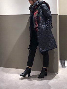 「LAVENHAM（ラベンハム）のアイテム（ナイロンジャケット）」を使った、sudohさん（レディース・160cm）の秋コーディネート