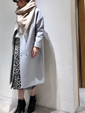 「ラメ」｜「アイテム（ステンカラーコート）」を使った、sudohさん（レディース・160cm）の冬コーディネート
