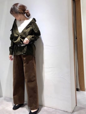 「シャツジャケット」｜「アイテム（スリッポン）」を使った、sudohさん（レディース・160cm）の冬コーディネート