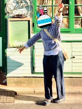 「MHL.」｜「アイテム（モカシン/デッキシューズ）」を使った、よっちさん（レディース・165cm）の秋コーディネート