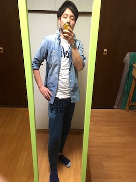 「88TEES（エイティーエイティーズ）のアイテム」を使った、カズさん（メンズ・177cm）の春コーディネート