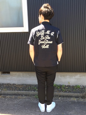 「STIFF（スティッフ）のアイテム」を使った、カズさん（メンズ・177cm）の夏コーディネート