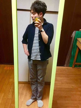 「アイテム（デニムジャケット）」を使った、カズさん（メンズ・177cm・30代）の春コーディネート