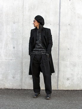 「BLACK&BLUE（ブラックアンドブルー）のアイテム（パンツ）」を使った、ロイド・エフダブリューさん（メンズ・176cm）の冬コーディネート