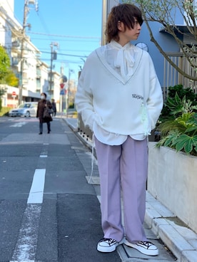 「doublet（ダブレット）のアイテム（ニット/セーター）」を使った、yoshitoさん（メンズ・174cm）の春コーディネート