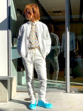 「Needles（ニードルス）のアイテム（ブルゾン）」を使った、yoshitoさん（メンズ・174cm）の春コーディネート