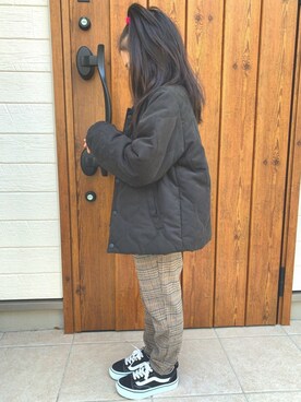 「西松屋（ニシマツヤ）のアイテム（ブルゾン）」を使った、MEiさん（キッズ・110cm）の秋コーディネート