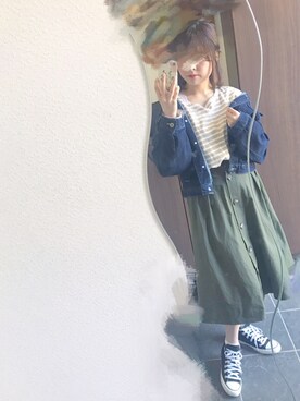 「ボーター」｜あ さ ☺︎︎さん（レディース・154cm）の春コーディネート