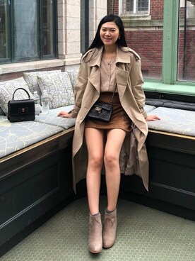 「Abercrombie&Fitch（アバークロンビーアンドフィッチ）のアイテム（スカート）」を使った、Pingさん（レディース・160cm）の秋コーディネート