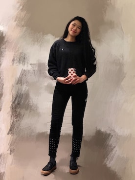 「sandro（サンドロ）のアイテム（デニムパンツ）」を使った、Pingさん（レディース・160cm）の春コーディネート