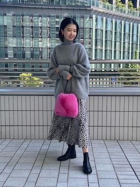 「BATONER（バトナー）のアイテム」を使った、尾上こころさん（レディース・165cm）の秋コーディネート